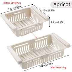 Retractable Fridge Organizer with Divider Shelf and Egg Basket