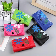 Floral Eco Reusable Grocery Bag Snap Button Foldable Shopper