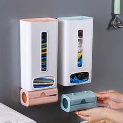 Garbage Bag Holder Wall Mount Plastic Bag Dispenser Storage Box