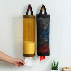 Hanging Garbage Bag Storage Holder Mesh Dispenser Foldable Washable Organizer