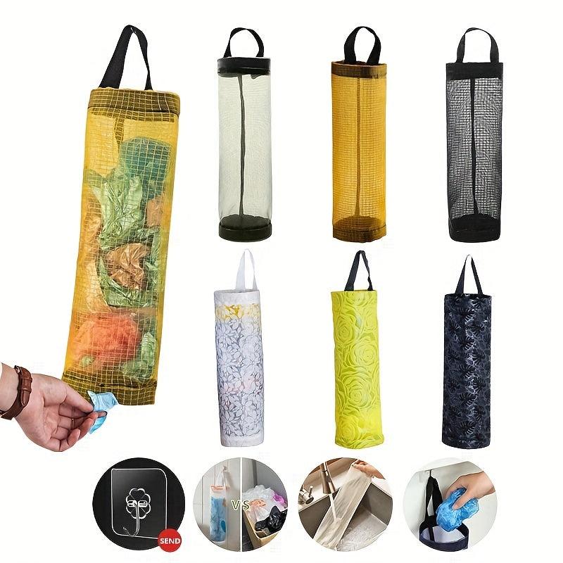 Hanging Garbage Bag Storage Holder Mesh Dispenser Foldable Washable Organizer