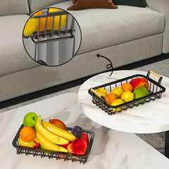 2 Tier Fruit Storage Basket for Kitchen Countertop Detachable Metal Wire Basket