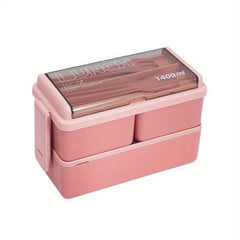 1pc Lunch Box 2 3 Grids Square Divided Bento Box Leakproof Container