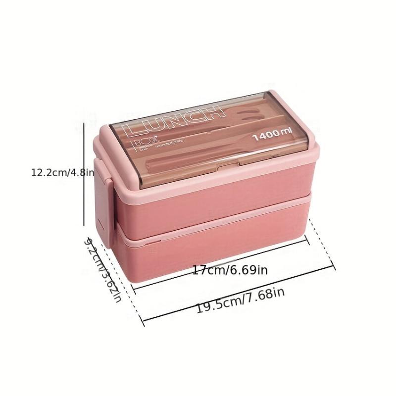 1pc Lunch Box 2 3 Grids Square Divided Bento Box Leakproof Container