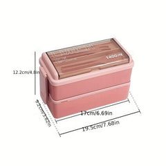 1pc Lunch Box 2 3 Grids Square Divided Bento Box Leakproof Container
