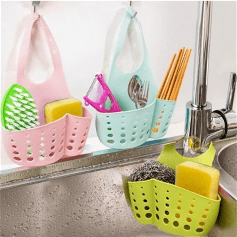 Adjustable PVC Hanging Storage Basket for Kitchen and Bathroom