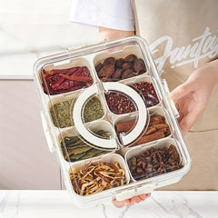 1pc Seasoning Box Spice Jar With 4 8 Grids Compartment Salt Pepper