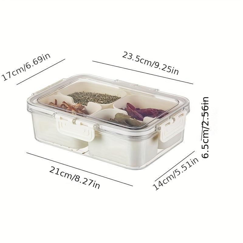 1pc Seasoning Box Spice Jar With 4 8 Grids Compartment Salt Pepper