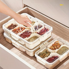 1pc Seasoning Box Spice Jar With 4 8 Grids Compartment Salt Pepper