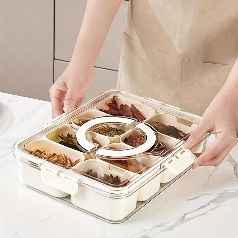 1pc Seasoning Box Spice Jar With 4 8 Grids Compartment Salt Pepper