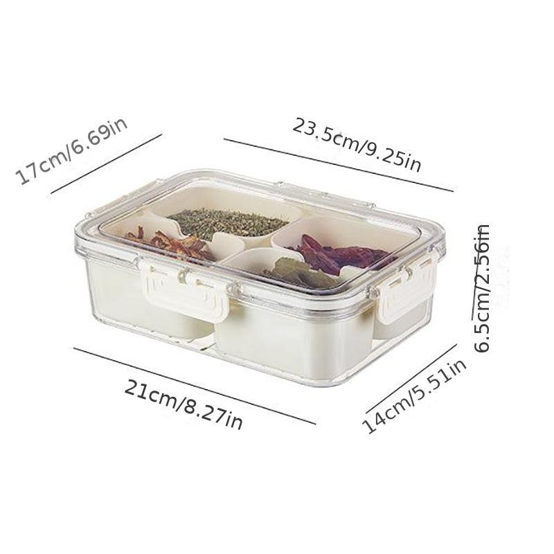 1pc Seasoning Box Spice Jar With 4 8 Grids Compartment Salt Pepper