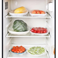 Disposable PE Plastic Wrap Cover with Elastic - Shower Cap for Dishes
