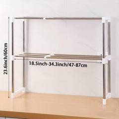 Adjustable Stainless Steel Microwave Oven Shelf for Kitchen and Bathroom Storage