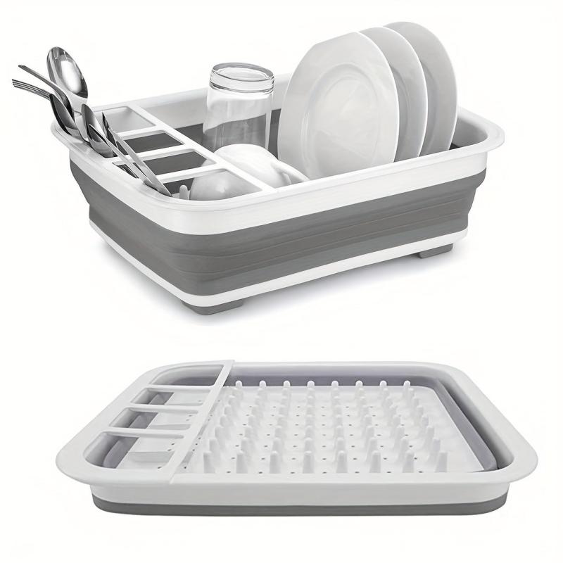 Collapsible Dish Drying Rack Foldable Dish Drainer Portable Kitchen Organizer
