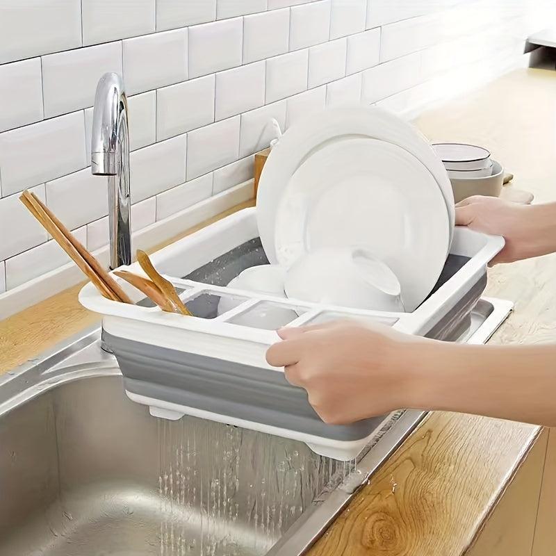 Collapsible Dish Drying Rack Foldable Dish Drainer Portable Kitchen Organizer