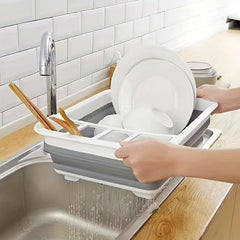 Collapsible Dish Drying Rack Foldable Dish Drainer Portable Kitchen Organizer