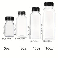 6 Pack Plastic Juice Bottles Reusable Water Bottles With Lids 4oz - 16oz