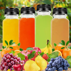 6 Pack Plastic Juice Bottles Reusable Water Bottles With Lids 4oz - 16oz