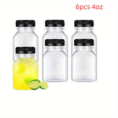 6 Pack Plastic Juice Bottles Reusable Water Bottles With Lids 4oz - 16oz