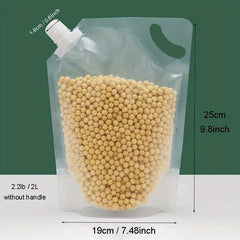 5pcs Spout Sealed Stand Up Food Storage Pouch Moisture Proof Transparent Bag