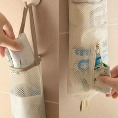 Wall-Mounted Plastic Bag Organizer for Onions Fruits Vegetables