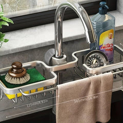 Sponge Rack Drain Rack Aluminum Kitchen Sink Storage Hanging Basket