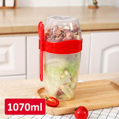 Portable Salad Meal Shaker Cup with Fork 1070ml