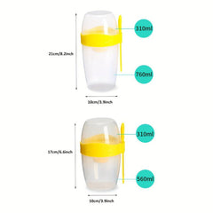 Portable Salad Meal Shaker Cup with Fork 1070ml