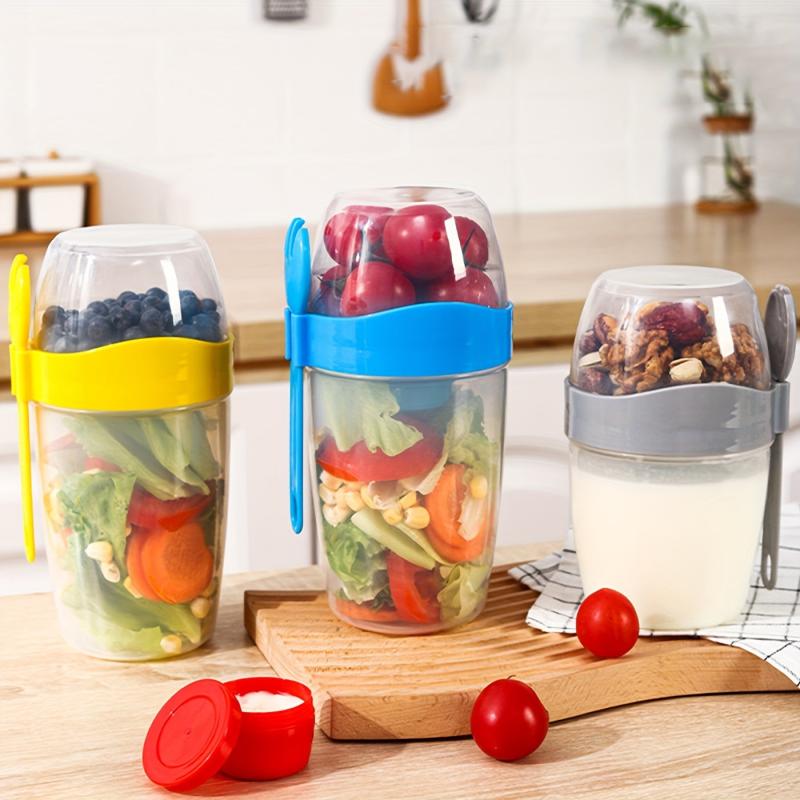 Portable Salad Meal Shaker Cup with Fork 1070ml