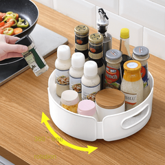360 Rotating Spice Rack with Anti Skid Base - Kitchen Cabinet Storage