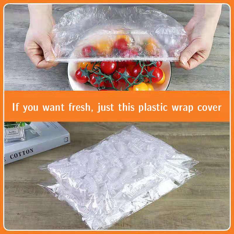 100pcs Disposable Food Storage Cover Bags Elastic Food Lids Kitchen Fresh