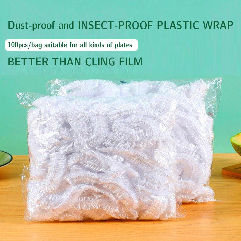 100pcs Disposable Food Storage Cover Bags Elastic Food Lids Kitchen Fresh