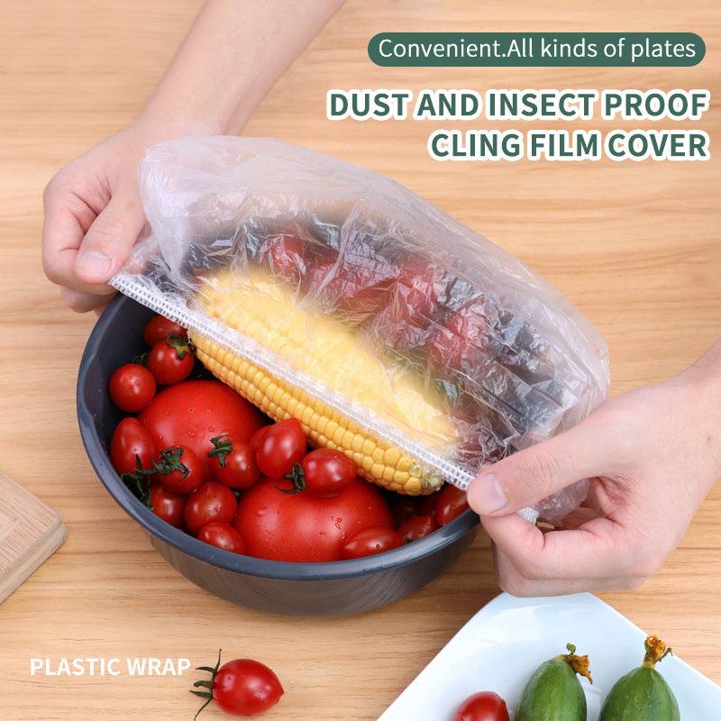 100pcs Disposable Food Storage Cover Bags Elastic Food Lids Kitchen Fresh