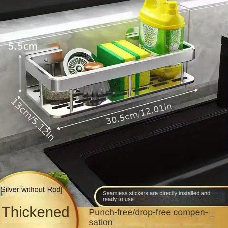 Rustproof Kitchen Caddy Shelf Organizer with Wall Mount Spice Rack