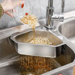 1pc Triangle Drain Basket Stainless Steel Sink Filter Kitchen Accessories