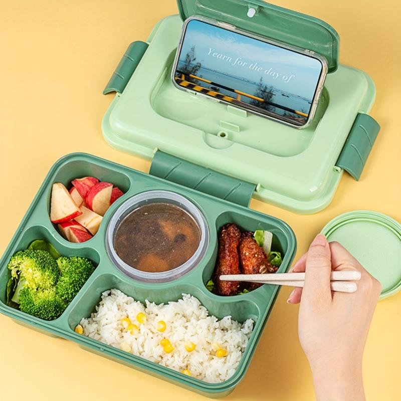 Double Layered Bento Box with Utensils & Bowl