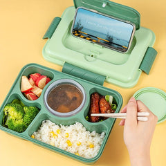 Double Layered Bento Box with Utensils & Bowl