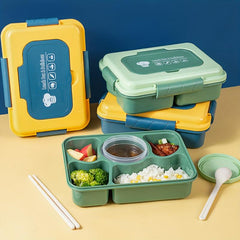 Double Layered Bento Box with Utensils & Bowl