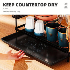 2 Tier Dish Drying Rack with Drainboard and Utensil Holder
