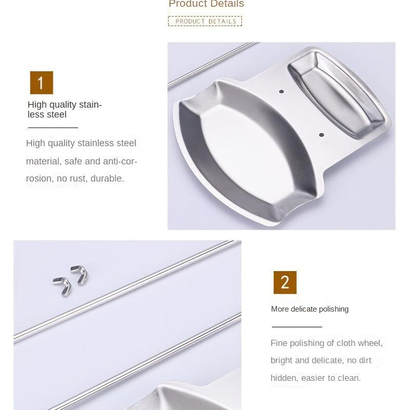 Stainless Steel Pot Lid Rack Shelf with Drain Tray for Easy Pot Storage