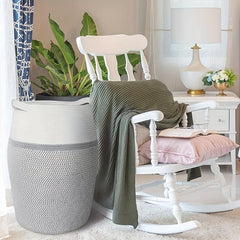 Large Cotton Rope Laundry Basket with Handle