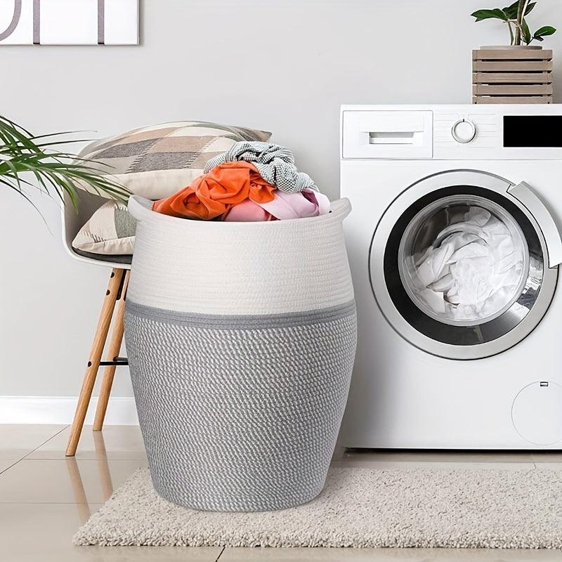Large Cotton Rope Laundry Basket with Handle