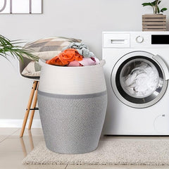 Large Cotton Rope Laundry Basket with Handle