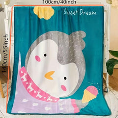 Animal Pattern Blanket - Soft and Cozy Thin Blanket for Home, Office, and Travel