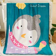 Animal Pattern Blanket - Soft and Cozy Thin Blanket for Home, Office, and Travel