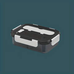 PP Insulated Lunch Box With Tableware For Office Workers Square