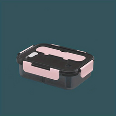 PP Insulated Lunch Box With Tableware For Office Workers Square