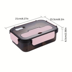 PP Insulated Lunch Box With Tableware For Office Workers Square