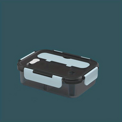 PP Insulated Lunch Box With Tableware For Office Workers Square