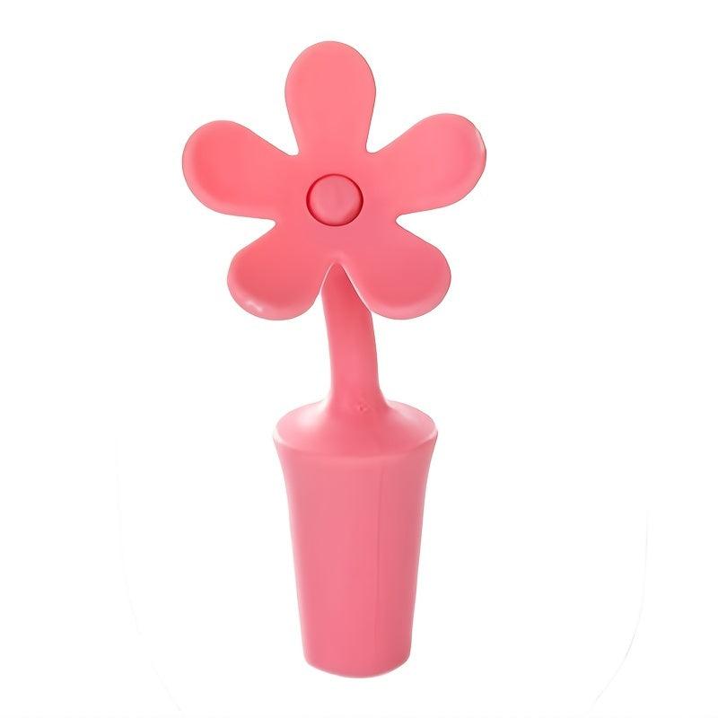 Flower Silicone Wine Stopper, Reusable Bottle Cork Plug